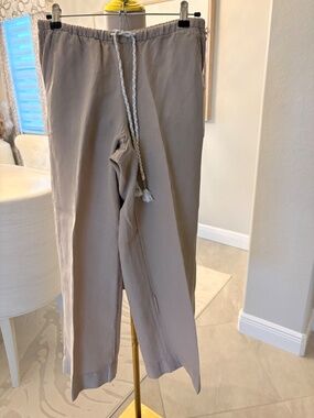 NWT C & C California Linen Blend Drawstring Cropped Pants